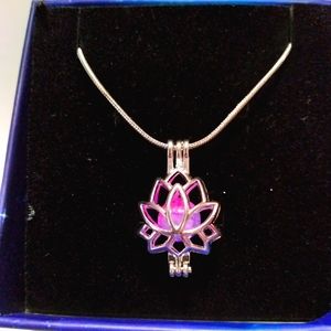 Handmade Sterling Silver Plated Lotus Necklace